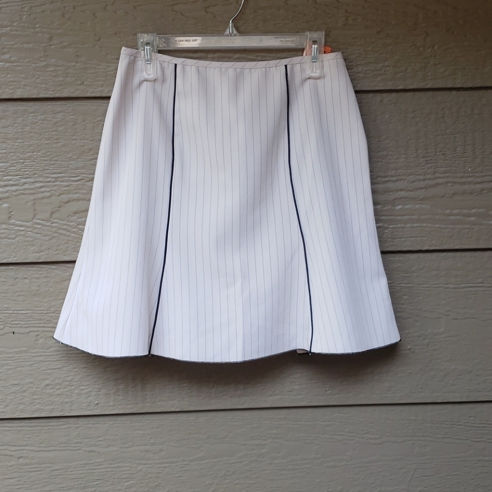 suit skirt cream black pinstripes 9